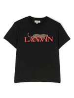 Lanvin Enfant t-shirt Hobo Cat à logo imprimé - Noir