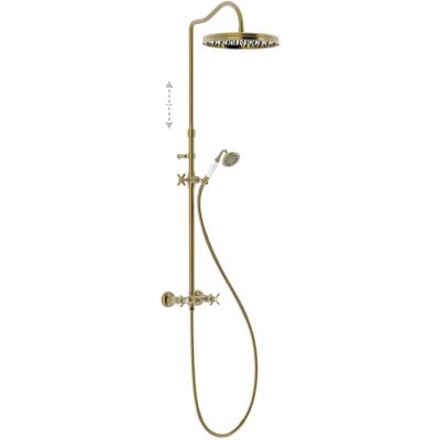 Regendouche set Tres Clasic | Opbouw | Mengkraan | 2-weg | Vintage | Messing mat