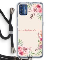 Rozen: Motorola Moto G9 Plus Transparant Hoesje met koord