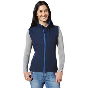 Softshell sport bodywarmer navy blauw voor dames