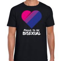 Proud to be bisexual pride vlag hartje t-shirt  wart voor heren LHBT kleding / outfit 2XL  -