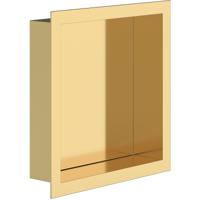 Elegant Geborsteld Gouden Inbouwnis 30x30x7 cm | PVD-Coating