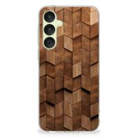 Bumper Hoesje voor Samsung Galaxy A35 Wooden Cubes