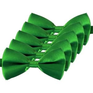 5x Groene verkleed vlinderstrikjes 12 cm voor dames/heren