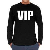 Long sleeve t-shirt zwart met VIP bedrukking voor heren 2XL  -