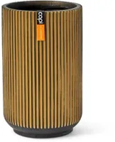 Capi nature groove indoor hoog vaas 11x17 cm zwart goud