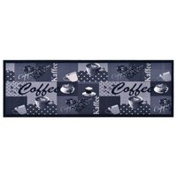 vidaXL Keukenmat wasbaar Coffee 60x180 cm blauw