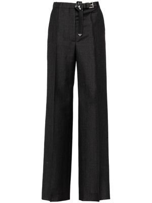 Prada pantalon de tailleur en mohair - Noir