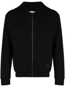 Wooyoungmi hoodie zippé à lien de resserrage - Noir