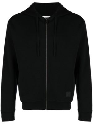 Wooyoungmi hoodie zippé à lien de resserrage - Noir