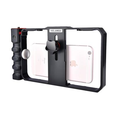 YELANGU YLG0901B VLogging live uitzending smartphone plastic kooi video rig filmmaken opname handvat stabilisator beugel voor iPhone Galaxy Huawei