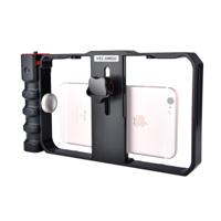 YELANGU YLG0901B VLogging live uitzending smartphone plastic kooi video rig filmmaken opname handvat stabilisator beugel voor iPhone Galaxy Huawei