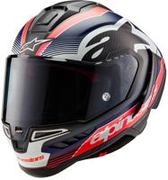 ALPINESTARS Supertech R10 Team, Integraalhelm, Mat Zwart Carbon-Rood Fluo-Donker Blauw