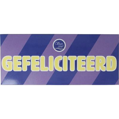 Voor Jou! Wensreep melkchocolade gefeliciteerd Voor Jou! Wensreep melkchocolade gefeliciteerd