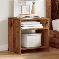 Nachtkastje 40x30x40 cm bewerkt hout oud houtkleurig