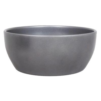 Bloempot schaal - zilver metallic - glanzend - H9.5 x D22.5 cm - keramiek - voor kamerplant