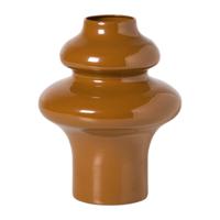 Vaas bollen breed - bruin - ø18x23 cm