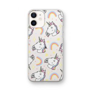 Rainbow Unicorn: iPhone 12 mini Transparant Hoesje