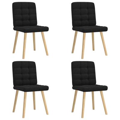 Eetkamerstoelen 4 st stof zwart