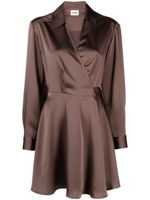 Claudie Pierlot robe évasée à fini satiné - Marron - thumbnail