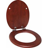 Bathroom Solutions Toiletbril - bruin - MDF - houtnerf look - wc bril - 45 x 37,5 cm - 18 inch