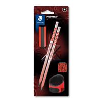 Grafietpotlood norix blister 2 st hb zwart koraal