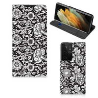 Samsung Galaxy S21 Ultra Smart Cover Black Flowers