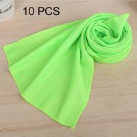 10 stuks Outdoor sporten Protable koud gevoel voorkomen zonnesteek ijs handdoek grootte: 30*80cm(Green)