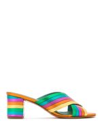 Blue Bird Shoes metallic leather Rainbow mules - Jaune