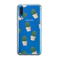 Cactusprint roze: Samsung Galaxy A50 Transparant Hoesje