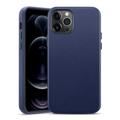 iPhone 12 Pro Max Metro Premium Leather Case - Navy Blue