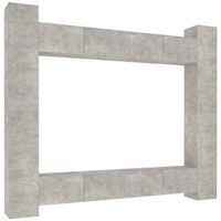 The Living Store Tv-meubelset Betongrijs 4x - 100x30x30cm 4x - 30.5x30x110cm