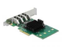 Delock 89048 PCI Express x4-kaart naar 4 x externe USB 3.0 Quad Channel - Low Profile Form Factor