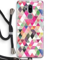 Gekleurde driehoekjes: LG G7 Thinq Transparant Hoesje met koord