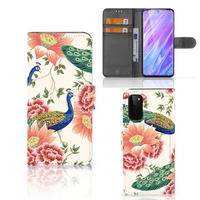 Telefoonhoesje met Pasjes voor Samsung Galaxy S20 Pink Peacock - thumbnail