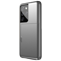 Samsung Galaxy S21 Plus hoesje - Backcover - Hardcase - Pasjeshouder - Portemonnee - Shockproof - TPU - Grijs