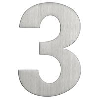 Huiscijfer 3 rvs mat 120 mm