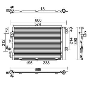 Condensor, airconditioning PowerMax, u.a. für Opel, Vauxhall