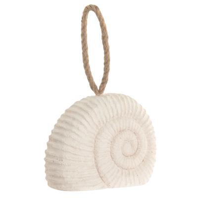 Deurstopper schelp - cement/wit - 20 x 8 x 16 cm - mediterraans / strand Deurstopper schelp - cement/wit - 20 x 8 x 16 cm - mediterraans / strand