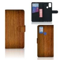 Alcatel 1S (2021) | Book Style Case | Donker Hout