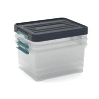 Curver handy+ opbergbox 3x35l teal blue