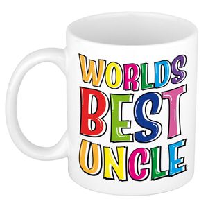 Cadeau mok / beker voor oom - keramiek - 300 ml - world's best uncle   -