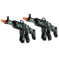 Speelgoed machinegeweer - 2x stuks - met licht en geluid - camouflage - 50 cm - speelgoed geweer