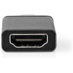 USB-C Adapter | USB 3.2 Gen 1 | USB-C Male | HDMI Output | 4K@60Hz | Rond | Vernikkeld | Grijs /
