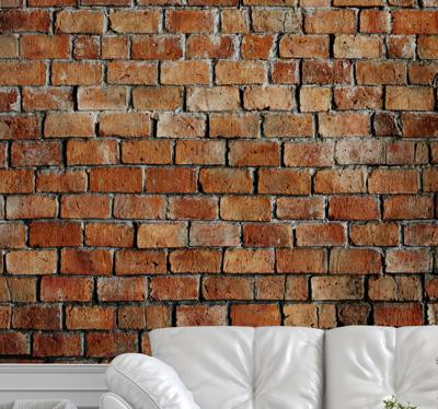 Fotobehang oude stenen muur Verweerde baksteen