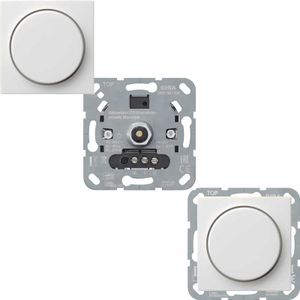 Gira dimmer 245000 voor LED lampen max 100W met dimknop zuiverwit mat