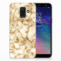 Samsung Galaxy A6 (2018) TPU Siliconen Hoesje Marmer Goud - thumbnail