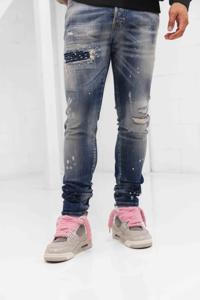 My Brand Embroided Pink Jeans Heren Donkerblauw - Maat 29 - Kleur: BlauwRoze | Soccerfanshop