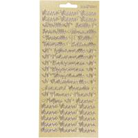 Stickers, Onnea/aidille, vel 10x23 cm, goud, 1 vel