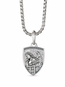 David Yurman collier St. Michael en argent sterling serti de diamant noir